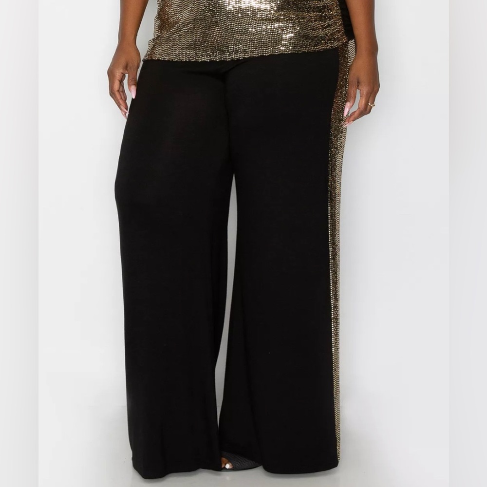 Coin 1804 Los Angeles Collection Wide Leg pants with Sequins on side 3X ❤️